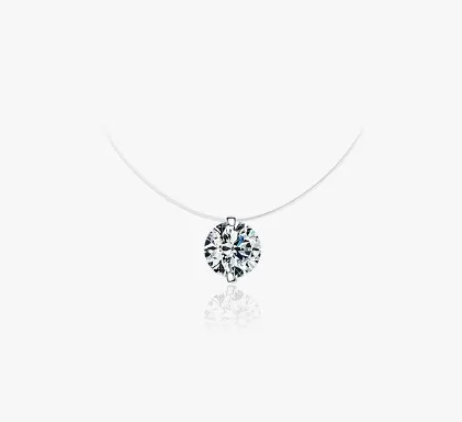 Lovely Invisible Necklace Sterling Silver & Cubic Zirconium - Or'Aliya Bijoux