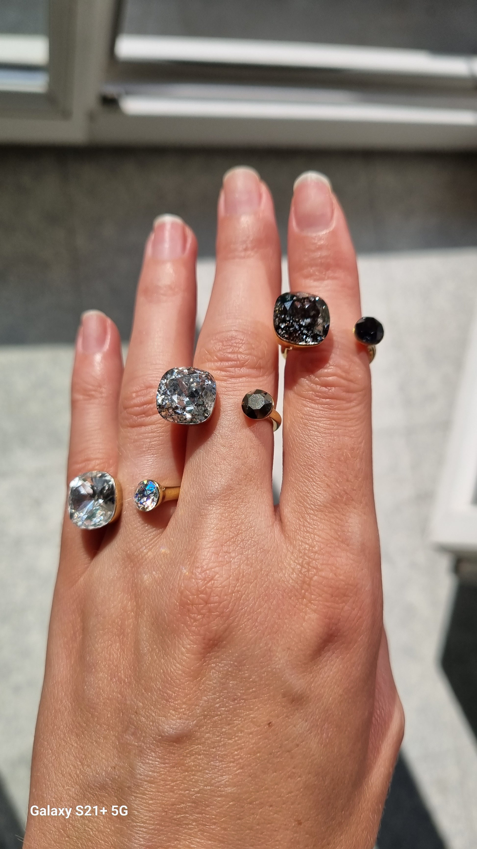 Nour Ring Silver Night & Black Diamond Shimmer - Or'Aliya Bijoux