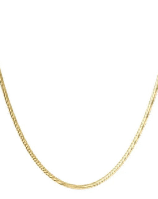 Serena Flat Necklace 4.0MM Gold - Or'Aliya Bijoux