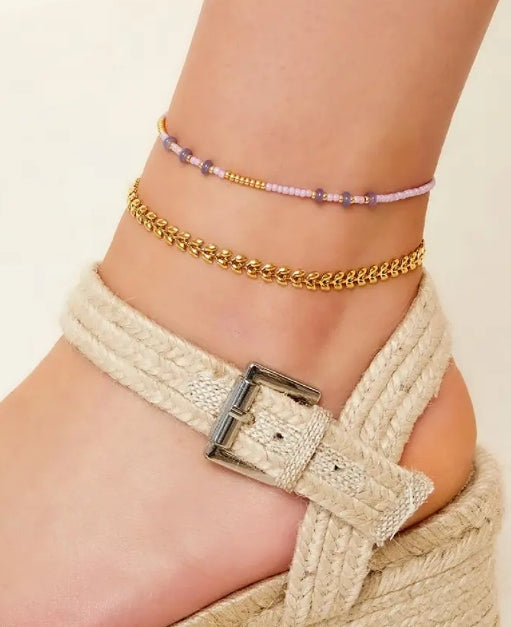 Maldiva Gold Ankle Bracelet - Or'Aliya Bijoux