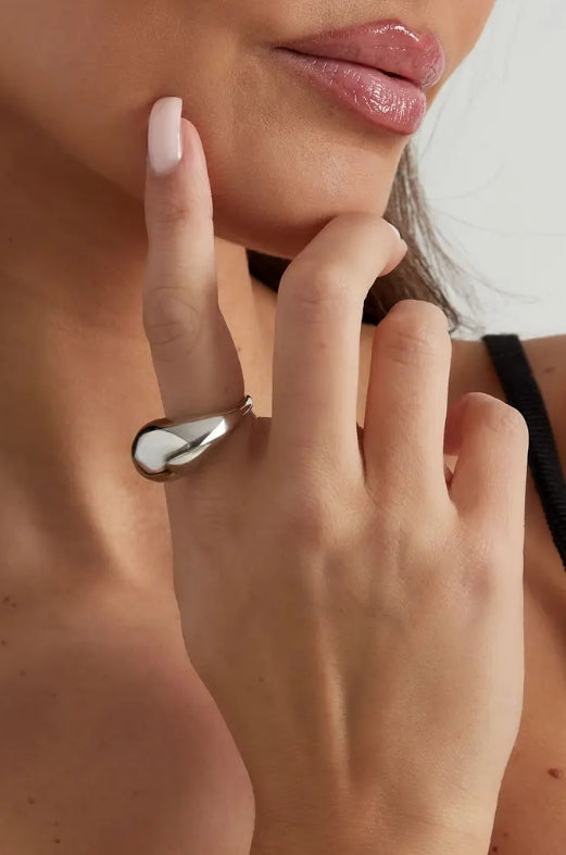 Celeste Drop Ring Silver - Adjustable - Or'Aliya Bijoux