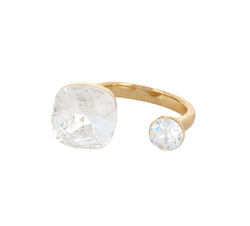 Nour Ring White Crystal Sapphire - Or'Aliya Bijoux