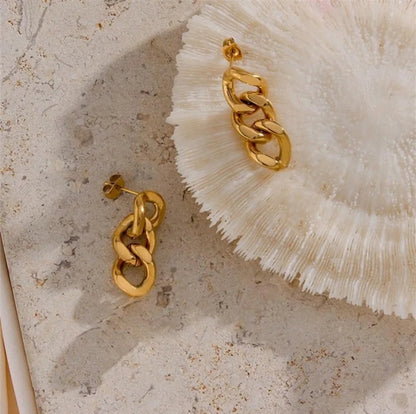 Lara Earrings Gold - Or'Aliya Bijoux