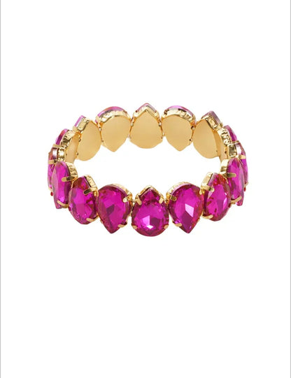 Ritz Bracelet Hot Pink & Gold - Or'Aliya Bijoux