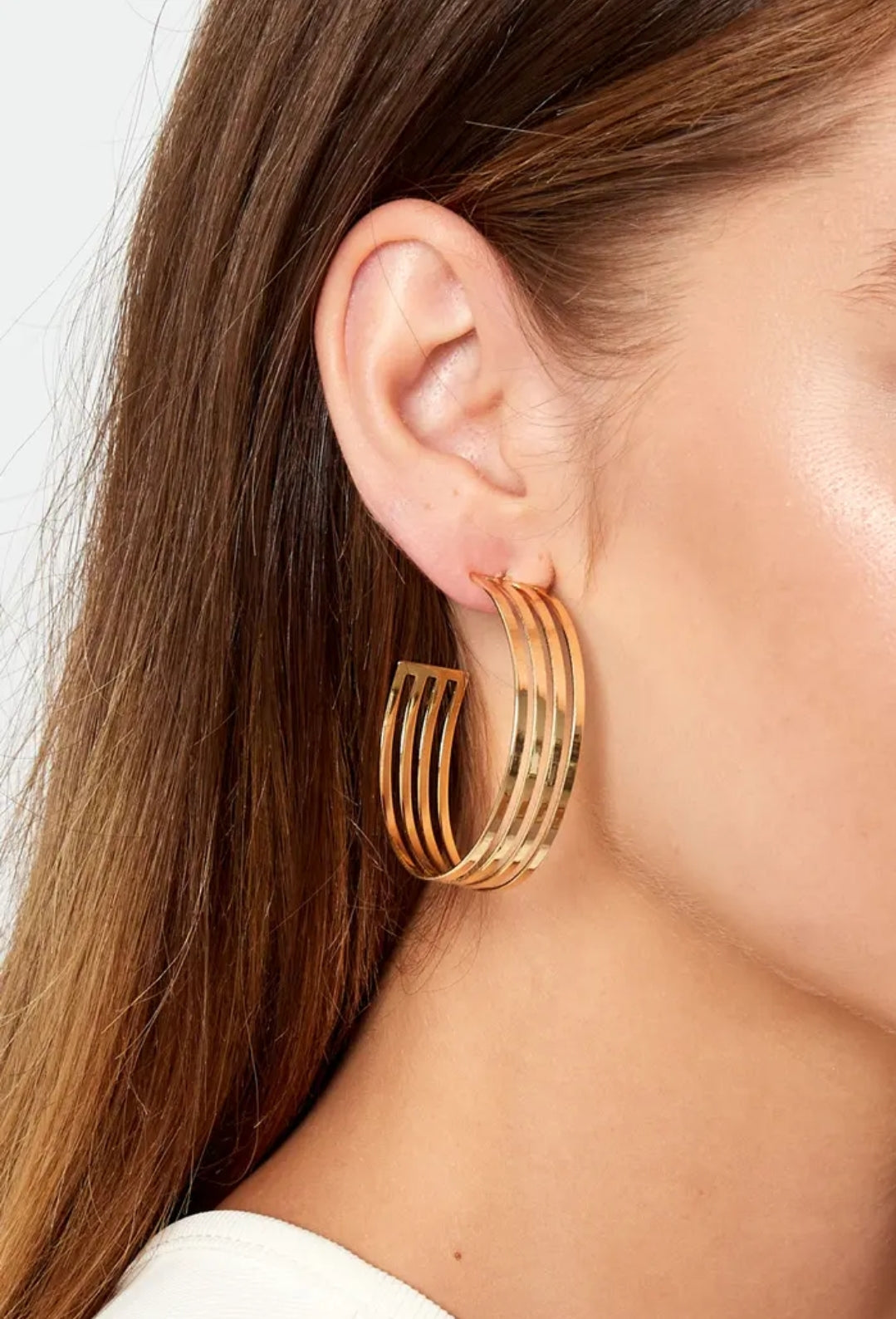 Hanna Hoop Earrings Gold - Or'Aliya Bijoux