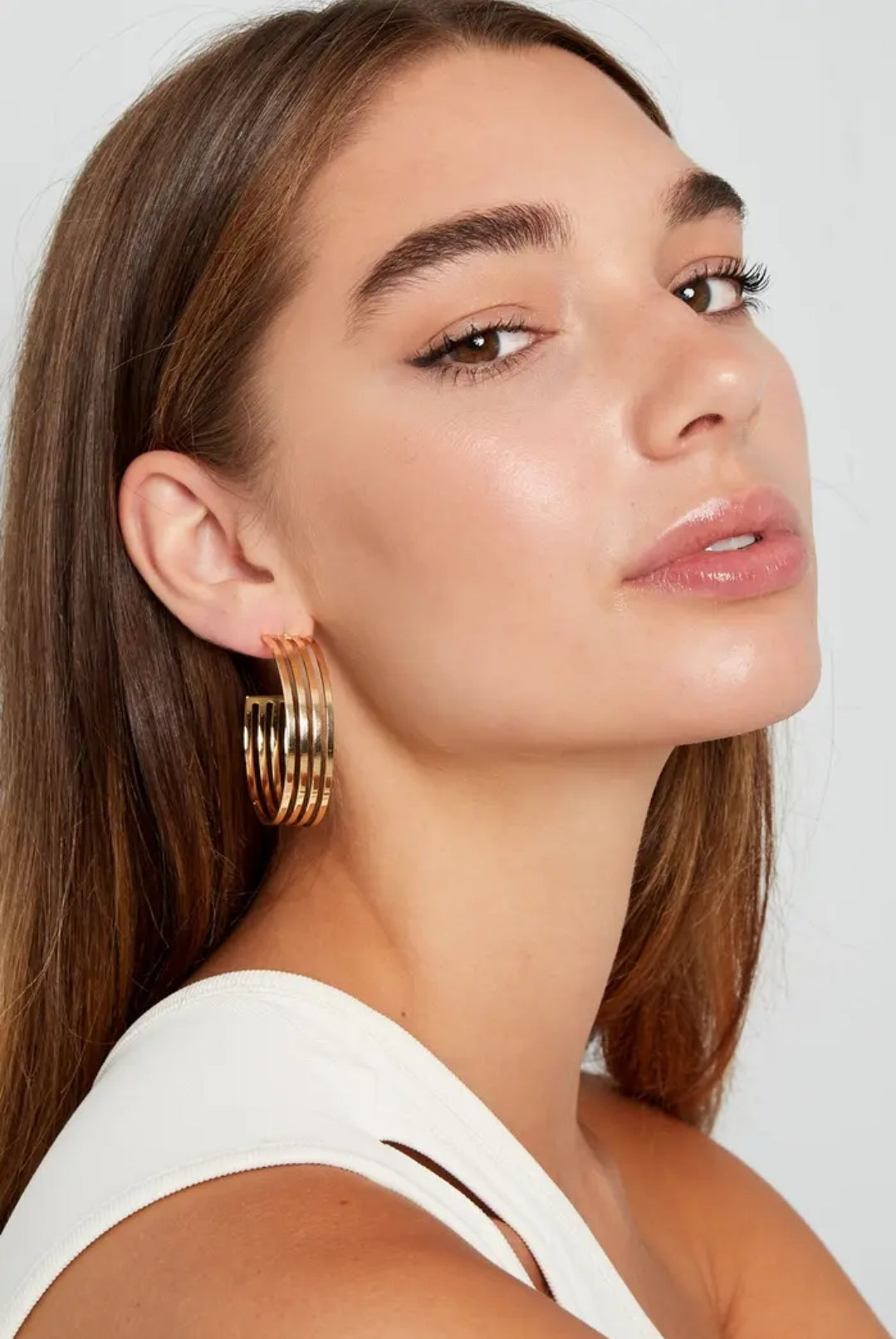 Hanna Hoop Earrings Gold - Or'Aliya Bijoux