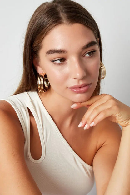 Hanna Hoop Earrings Gold - Or'Aliya Bijoux