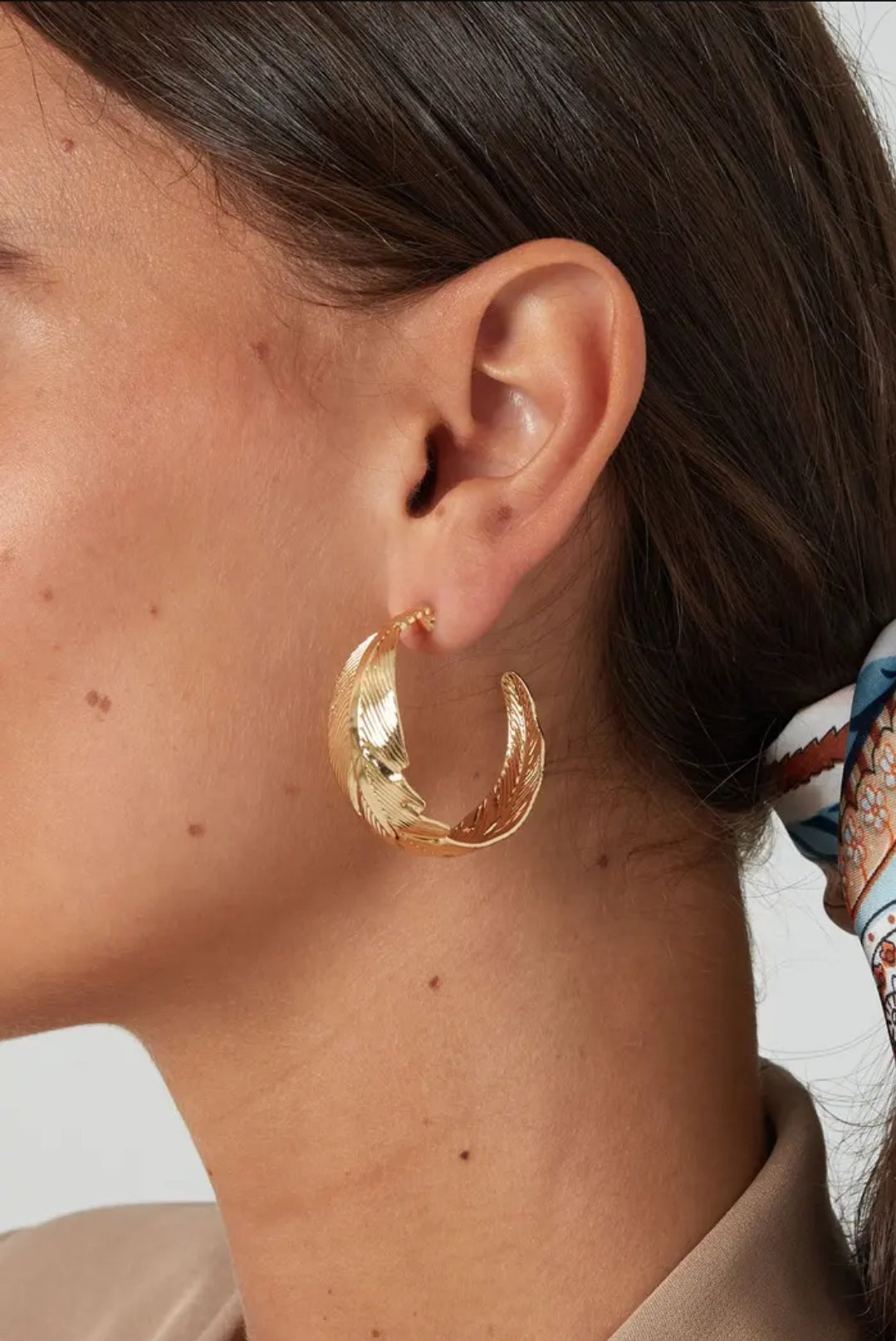 Donna Hoop Earrings Gold - Or'Aliya Bijoux