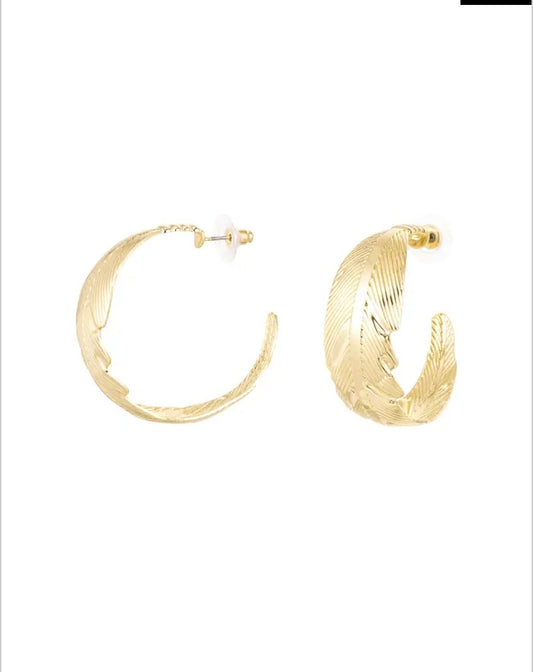 Donna Hoop Earrings Gold - Or'Aliya Bijoux