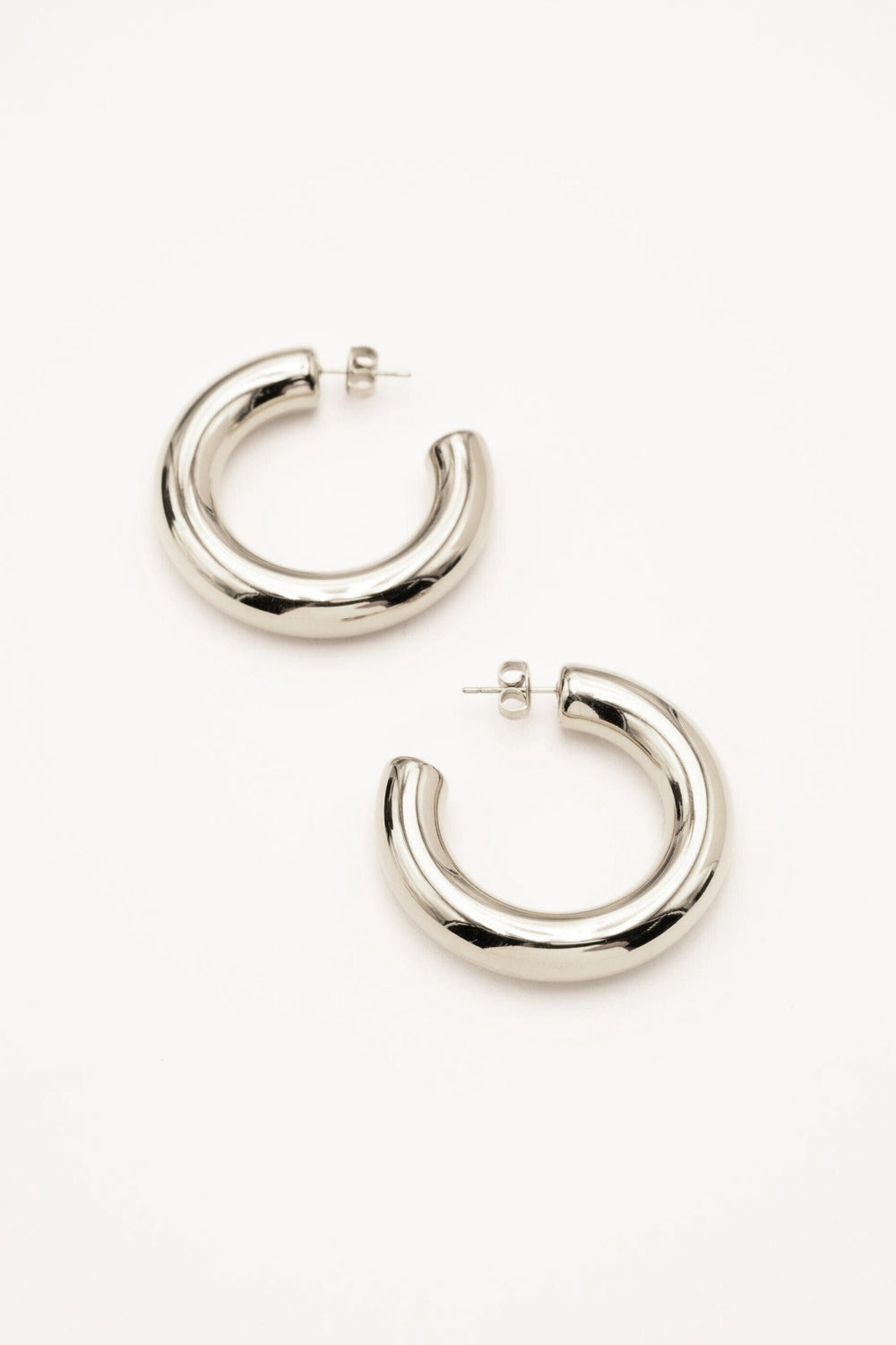 Anastasia Puffy Hoop Earrings Silver - Or'Aliya Bijoux