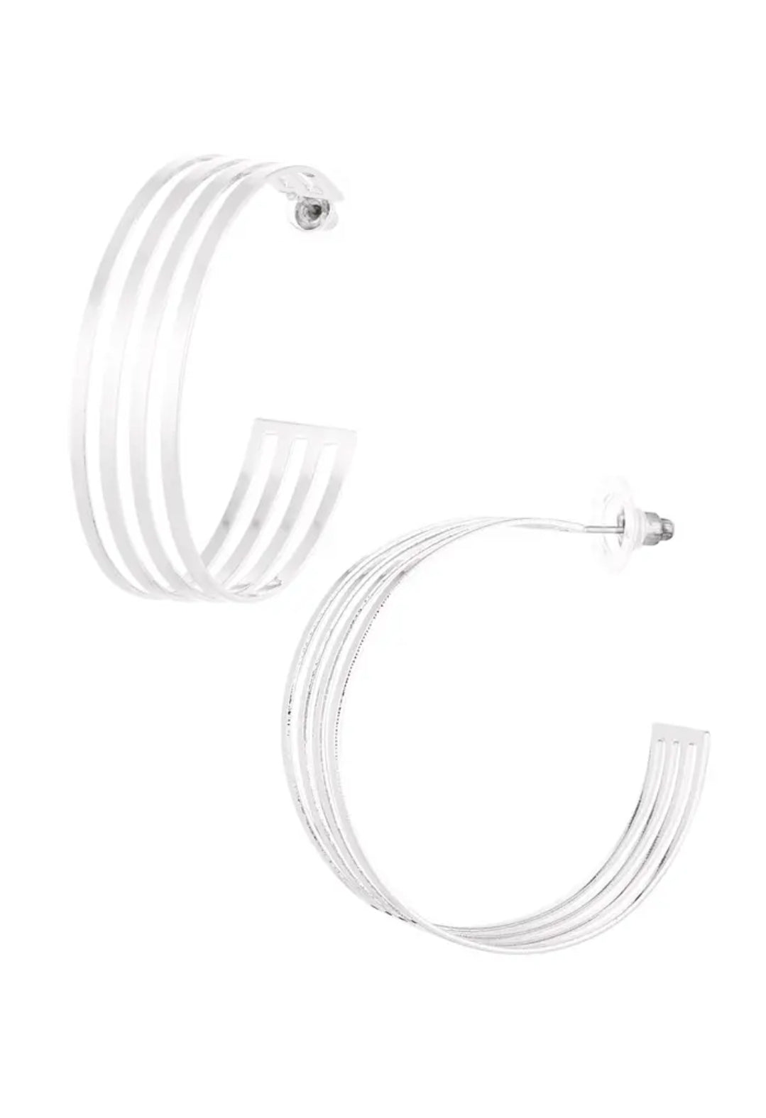 Hanna Hoop Earrings Silver - Or'Aliya Bijoux